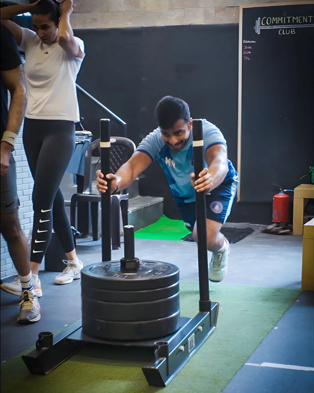 HYROX Engine training with sled and functional stations